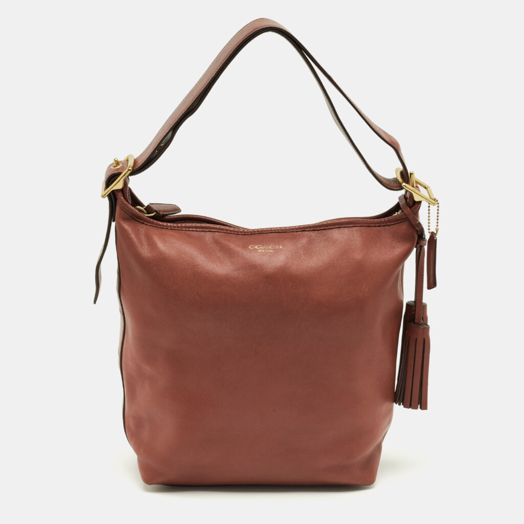 Coach Brown Leather Legacy Tassel Bucket Bag Coach Brown Leather Legacy Tassel Bucket Bag