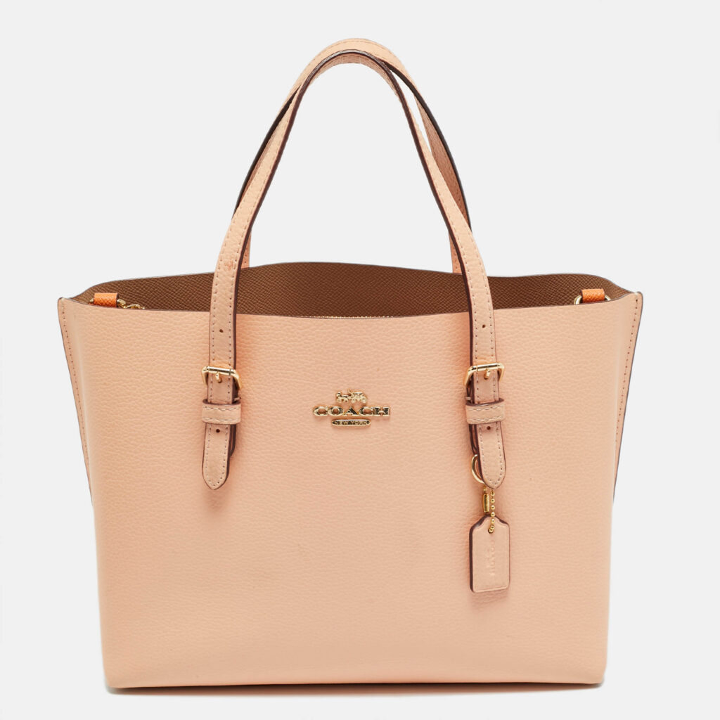 luxury-women-coach-used-handbags-p1246307-004.jpg Coach Mollie 25 Orange Leather Tote