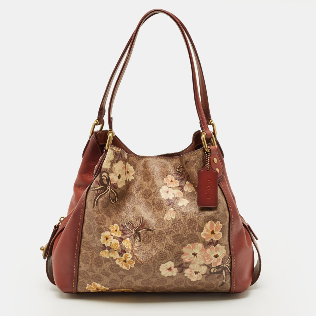 Coach Edie 31Brown Signature Floral Print Coated Canvas and Leather Shoulder Bag Coach Edie 31Brown Signature Floral Print Coated Canvas and Leather Shoulder Bag