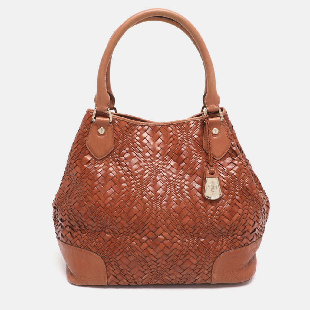 Cole Haan Brown Woven Leather Tote Cole Haan Brown Woven Leather Tote