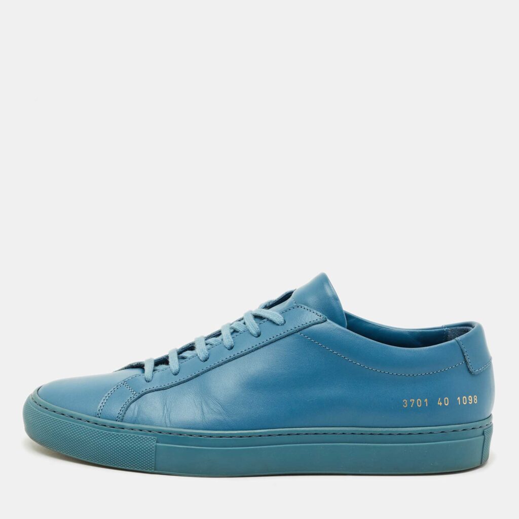 Common Projects Blue Leather Achilles Low Top Sneakers Size 40 Common Projects Blue Leather Achilles Low Top Sneakers Size 40