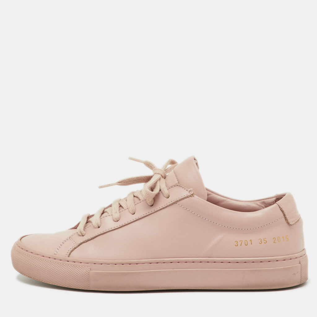 Common Projects Pink Leather Achilles Low Top Sneakers Size 35 Common Projects Pink Leather Achilles Low Top Sneakers Size 35