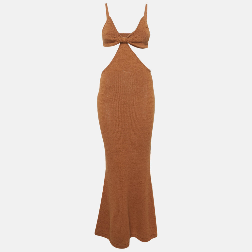 Cult Gaia Brown Knit Cut-Out Detail Sleeveless Maxi Dress M Cult Gaia Brown Knit Cut-Out Detail Sleeveless Maxi Dress M