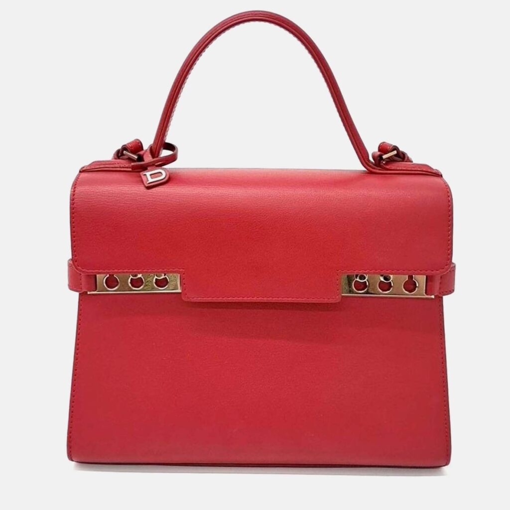 Delvaux Red Leather Tompet MM Delvaux Red Leather Tompet MM