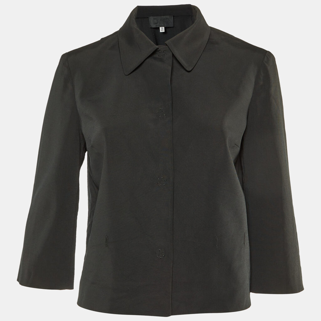 D&G Black Crepe Light Weight Shirt Jacket M D&G Black Crepe Light Weight Shirt Jacket M
