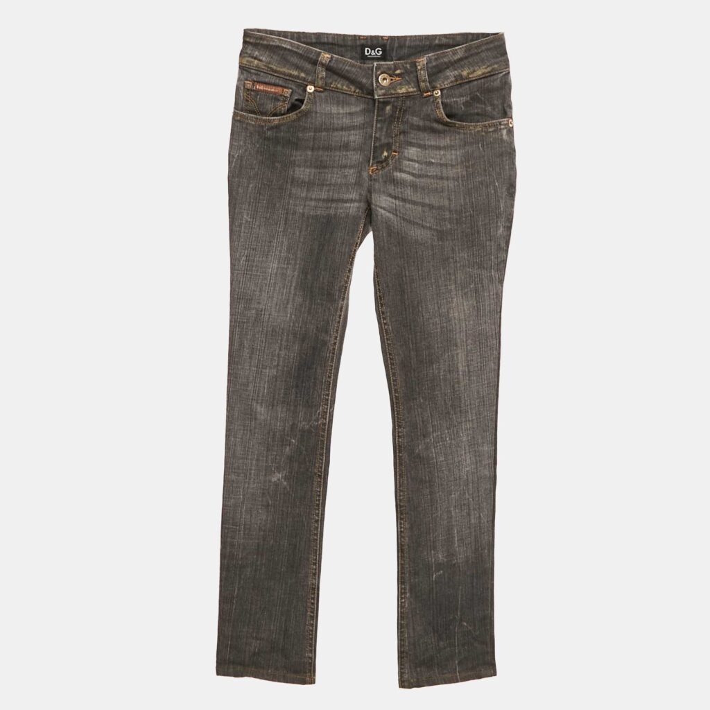 D&G Grey Washed Denim Low Waist Flared Fit Jeans S Waist 24" D&G Grey Washed Denim Low Waist Flared Fit Jeans S Waist 24"