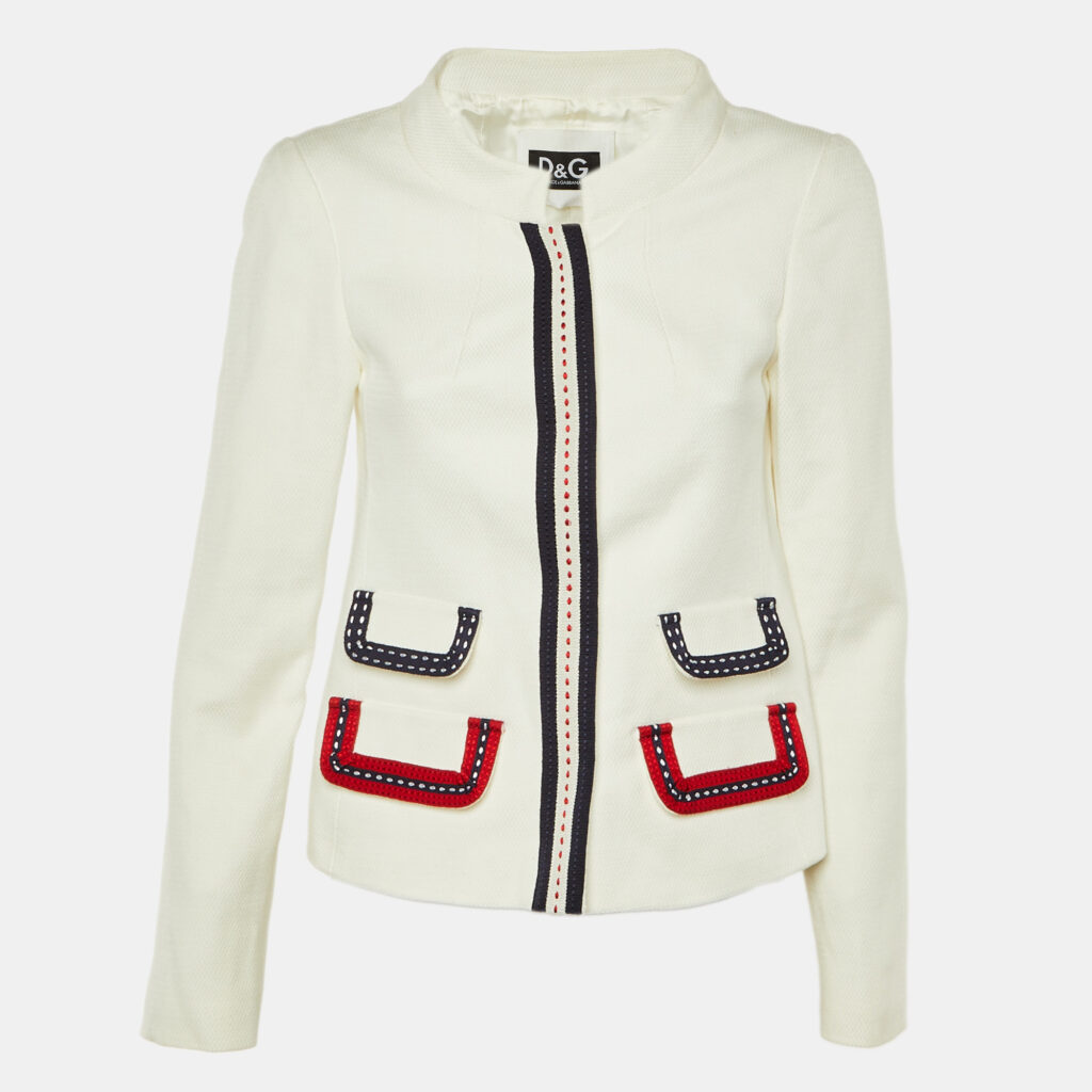 D&G Tri Color Cotton Front Pockets Breasted Blazer S D&G Tri Color Cotton Front Pockets Breasted Blazer S