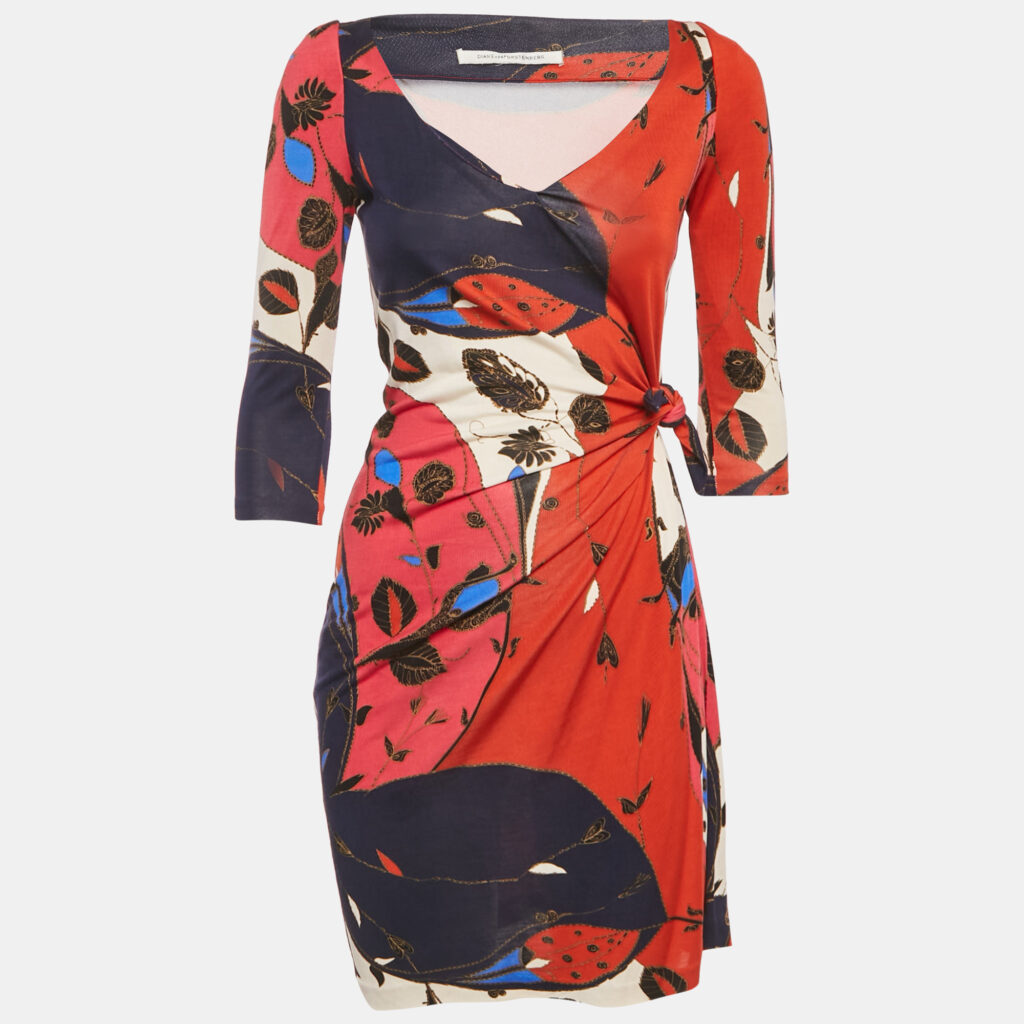 Diane Von Furstenberg Multicolor Printed Jersey Mini Dress M Diane Von Furstenberg Multicolor Printed Jersey Mini Dress M
