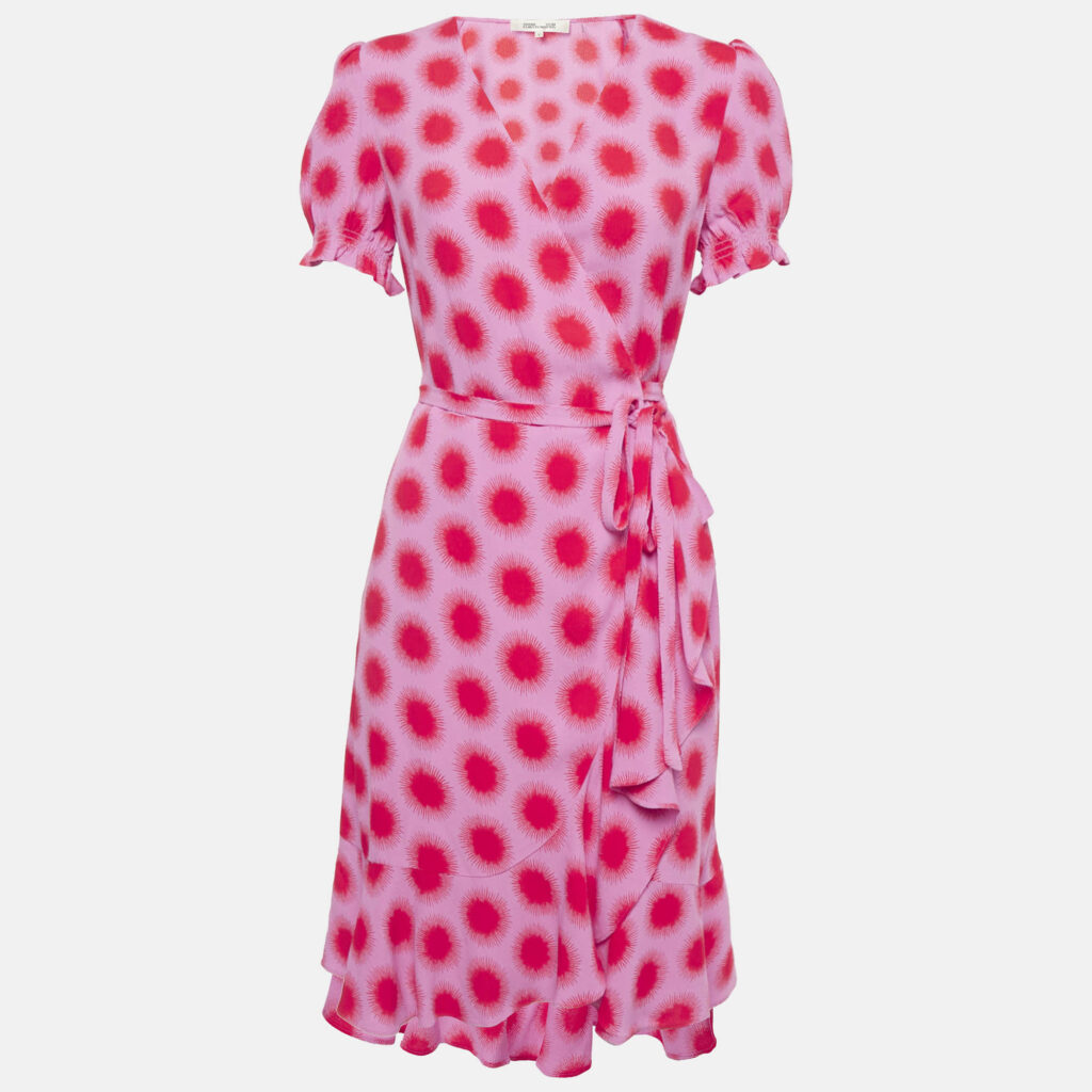 luxury-women-diane-von-furstenberg-used-clothes-p1177770-001-1.jpg Diane Von Furstenberg Pink Printed Crepe Wrap Dress S