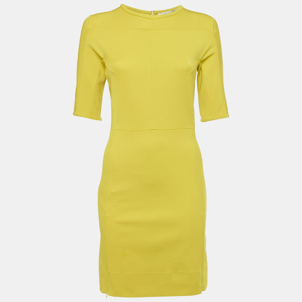 Diane Von Furstenberg Acid Yellow Jersey Oka Sheath Dress M Diane Von Furstenberg Acid Yellow Jersey Oka Sheath Dress M