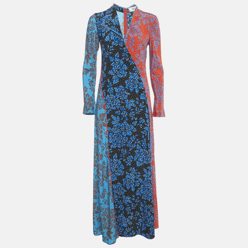 Diane Von Furstenberg Multicolor Printed Silk Maxi Dress S Diane Von Furstenberg Multicolor Printed Silk Maxi Dress S