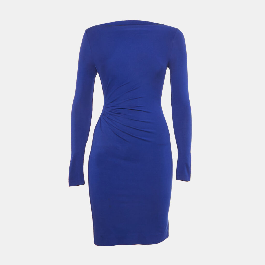 Diane Von Furstenberg Blue Knit Pleat Detail Lali Mini Dress XS Diane Von Furstenberg Blue Knit Pleat Detail Lali Mini Dress XS