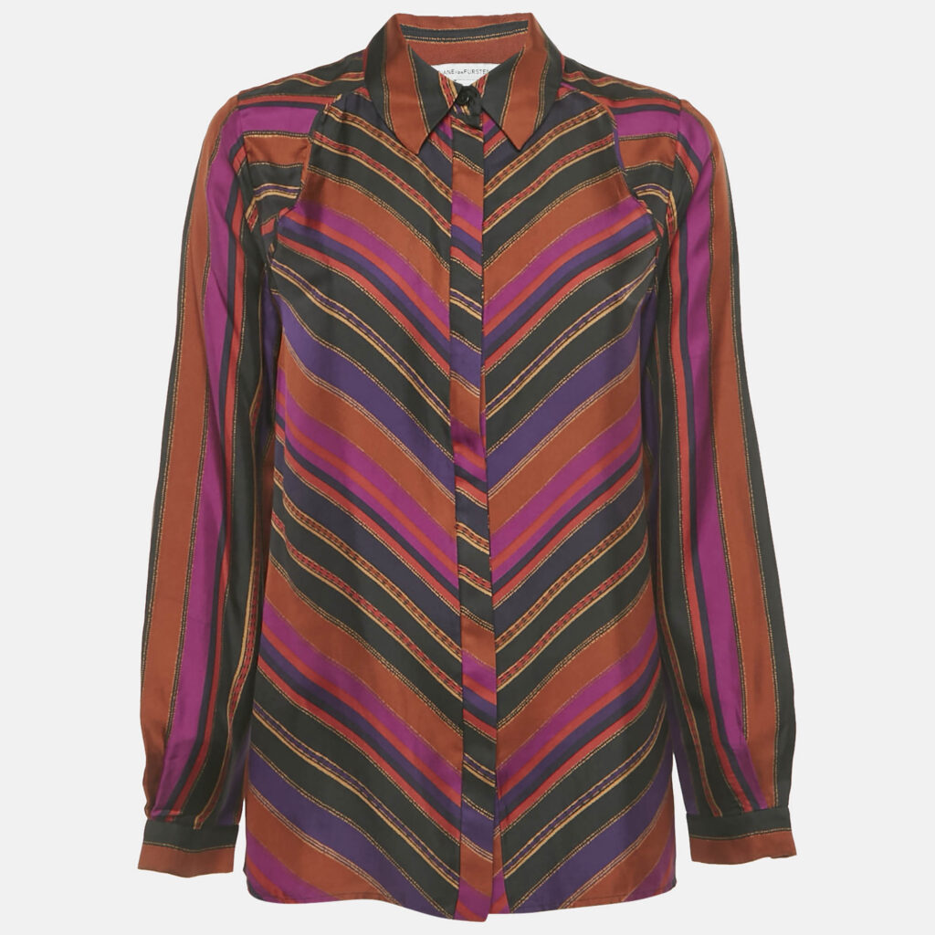 luxury-women-diane-von-furstenberg-used-clothes-p1249456-001-1.jpg Diane Von Furstenberg Multicolor Striped Silk Long Sleeve Shirt M