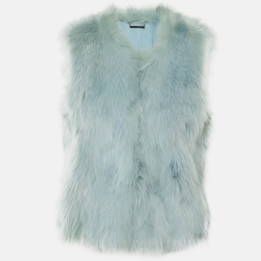 Diane Von Furstenberg Blue Fox Fur Neo Vest M Diane Von Furstenberg Blue Fox Fur Neo Vest M
