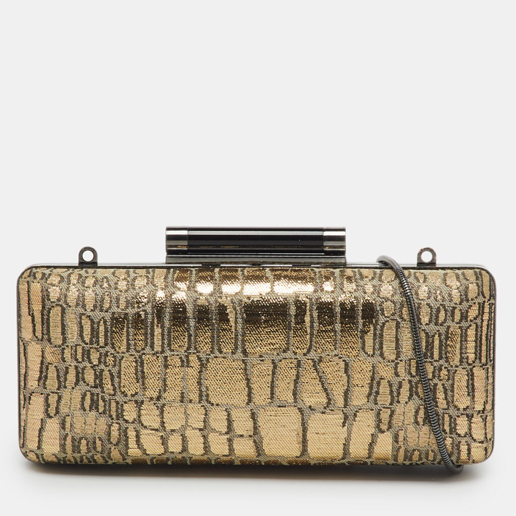 Diane Von Furstenberg Metallic Gold Jacquard Clutch Diane Von Furstenberg Metallic Gold Jacquard Clutch