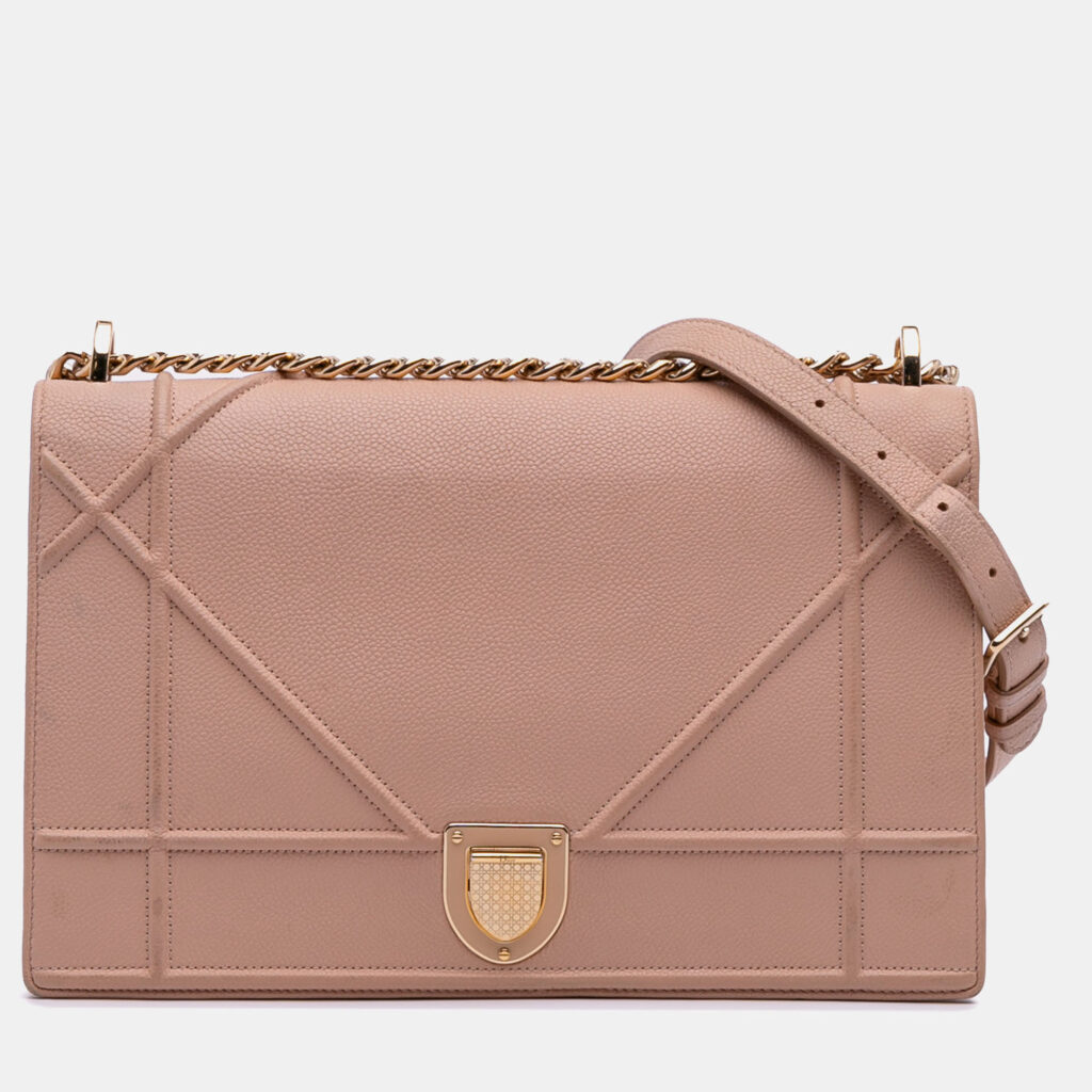 Dior Pink Medium Grained Calfskin Diorama Flap Bag