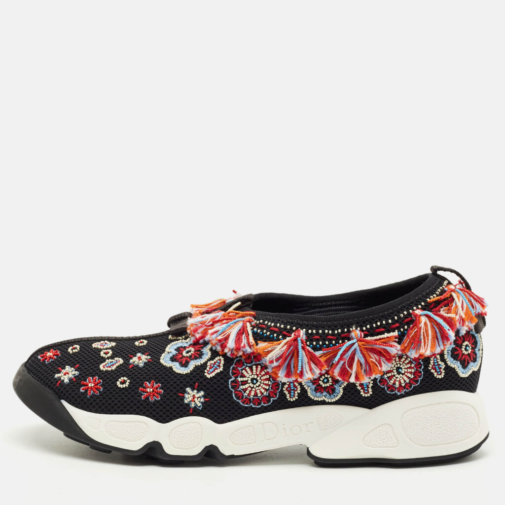 Dior Black Mesh Embellished Fusion Sneakers Size 38 Dior Black Mesh Embellished Fusion Sneakers Size 38