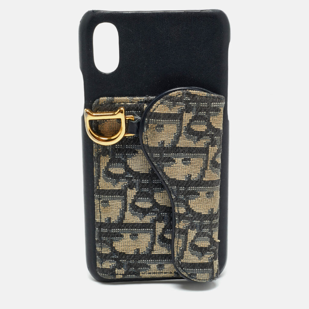 Dior Blue Oblique Canvas and Leather iPhone X Case Dior Blue Oblique Canvas and Leather iPhone X Case