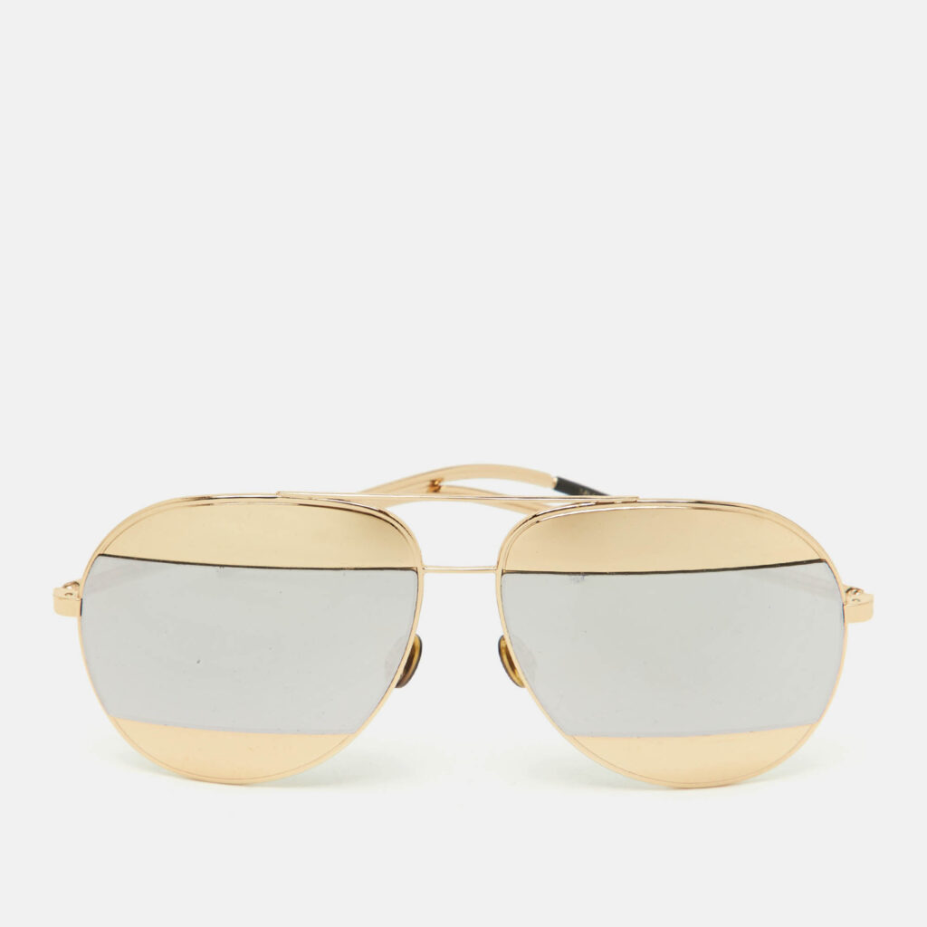 Dior Gold/Silver Mirrored 000DC Split1 Aviator Sunglasses Dior Gold/Silver Mirrored 000DC Split1 Aviator Sunglasses