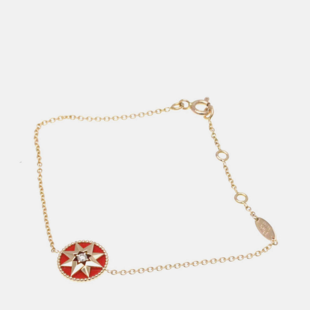Christian Dior Rose Des Vents 18K Pink Gold Carnelian Charm Bracelet Christian Dior Rose Des Vents 18K Pink Gold Carnelian Charm Bracelet