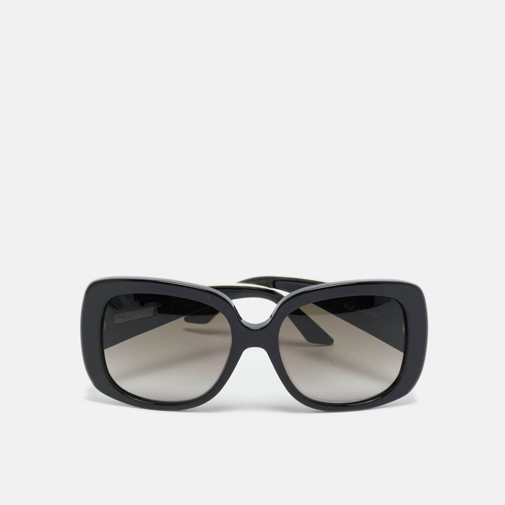 Dior Black/Ivory Gradient G4FHA Lady Lady1 Square Sunglasses Dior Black/Ivory Gradient G4FHA Lady Lady1 Square Sunglasses