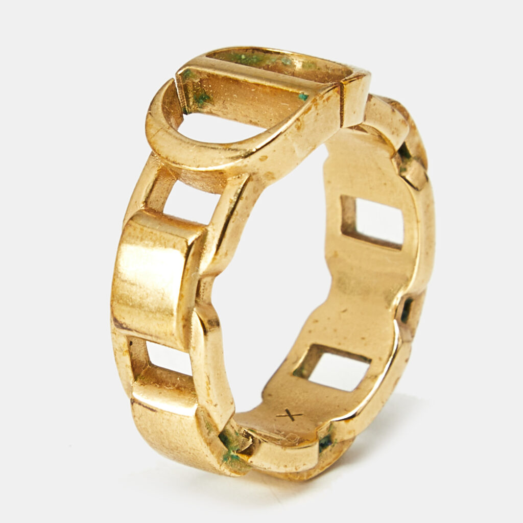 Dior CD Gold Tone Ring Size 56 Dior CD Gold Tone Ring Size 56