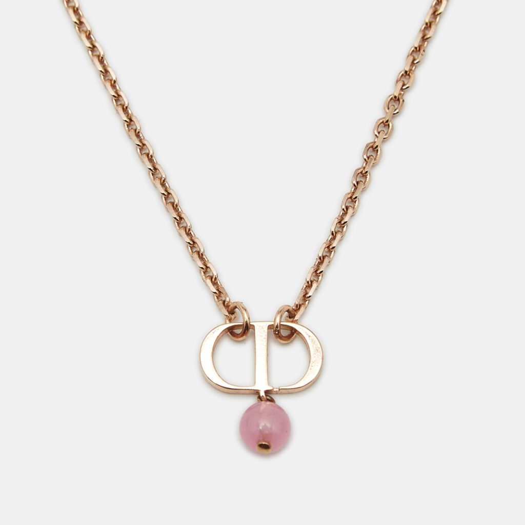 Dior Petit CD Bead Rose Gold Tone Neckace Dior Petit CD Bead Rose Gold Tone Neckace
