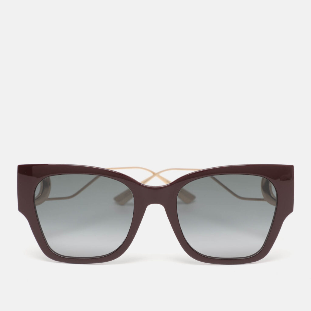 Dior Burgundy/Black Gradient Acetate and Gold Tone Metal LHF1I 30montaigne 1 Square Sunglasses Dior Burgundy/Black Gradient Acetate and Gold Tone Metal LHF1I 30montaigne 1 Square Sunglasses