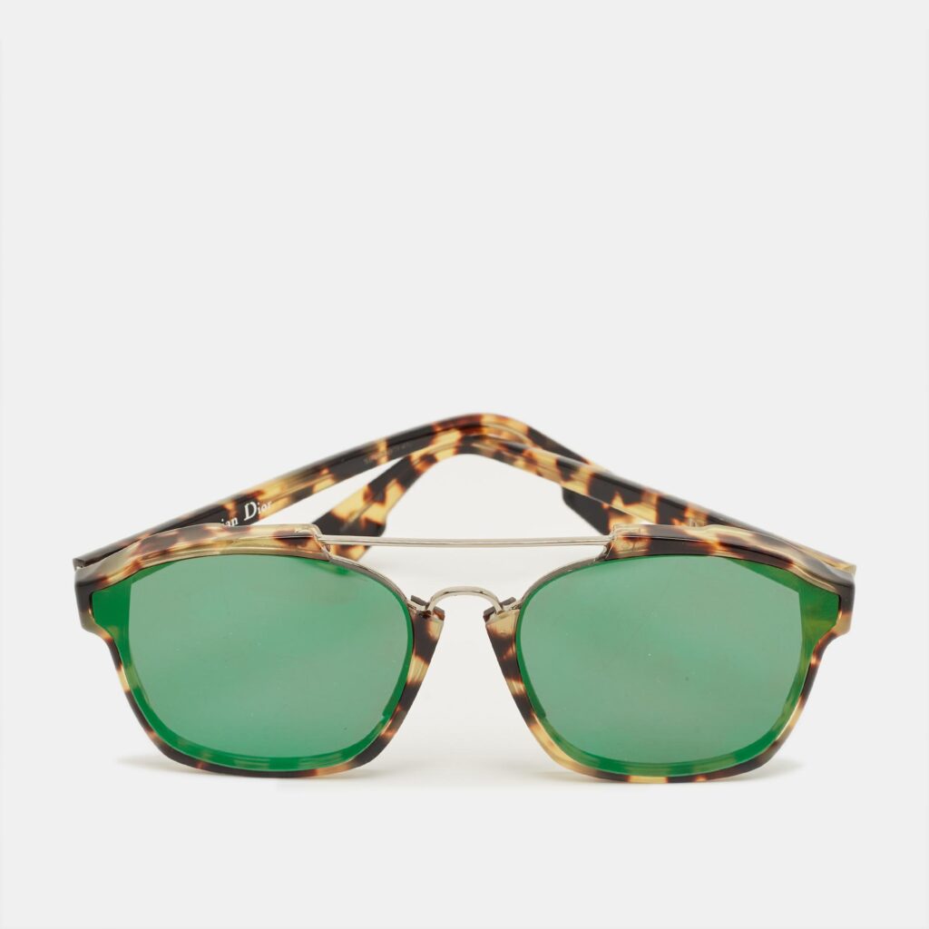 Dior Tortoishelle Brown/Green Mirrored 009FS Abstract Aviator Sunglasses Dior Tortoishelle Brown/Green Mirrored 009FS Abstract Aviator Sunglasses