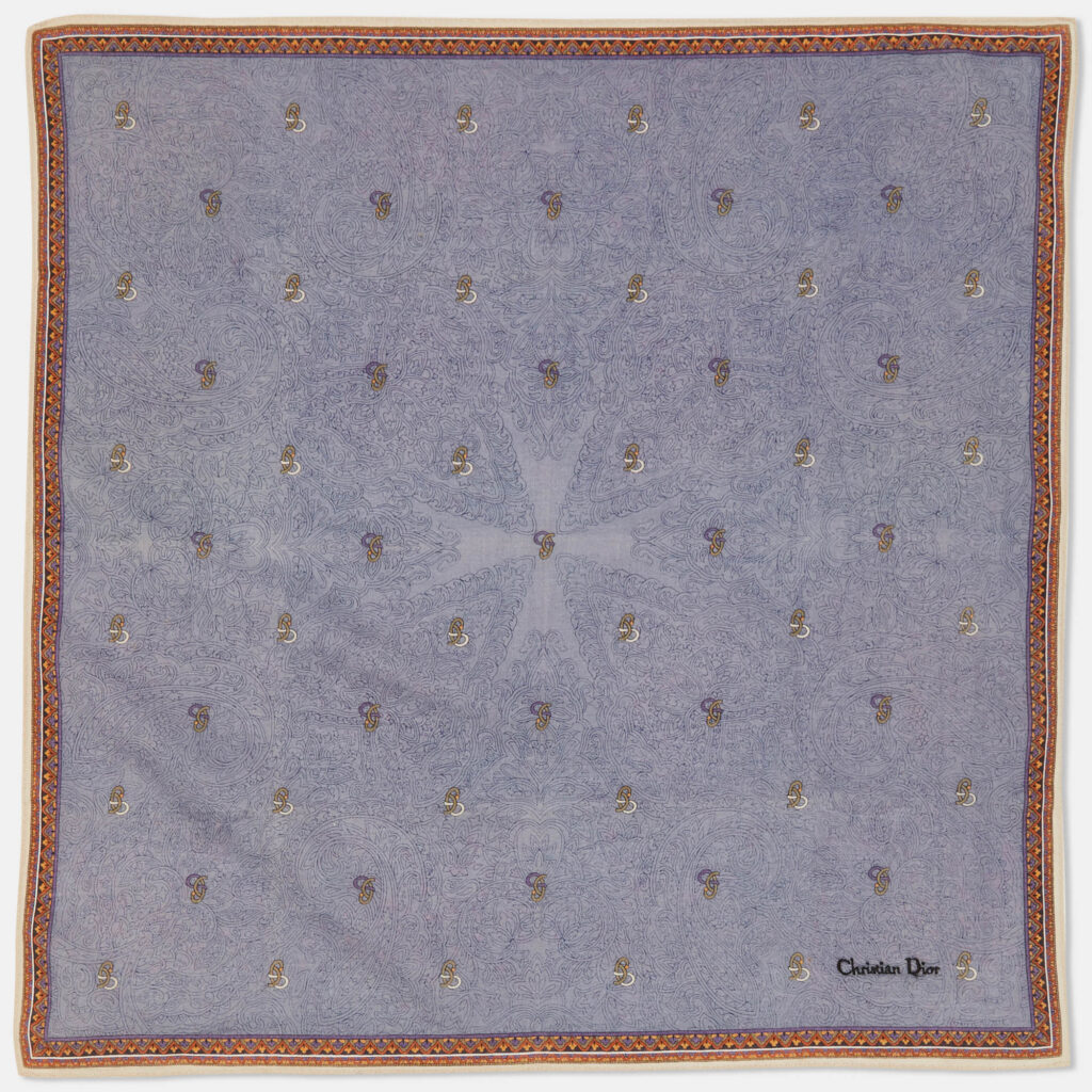 Dior Vintage Lilac Paisley Print Cotton Blend Bandana/Handkerchief Dior Vintage Lilac Paisley Print Cotton Blend Bandana/Handkerchief