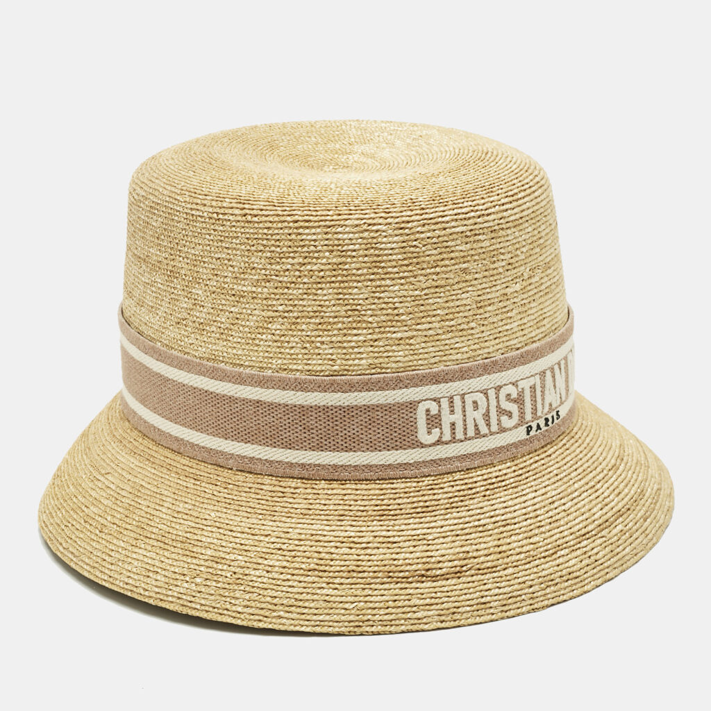 Christian Dior Beige Straw Small Brim Dioresort Hat Size 57 Christian Dior Beige Straw Small Brim Dioresort Hat Size 57