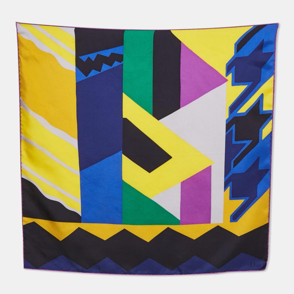 Dior Multicolor Printed Silk Scarf Dior Multicolor Printed Silk Scarf