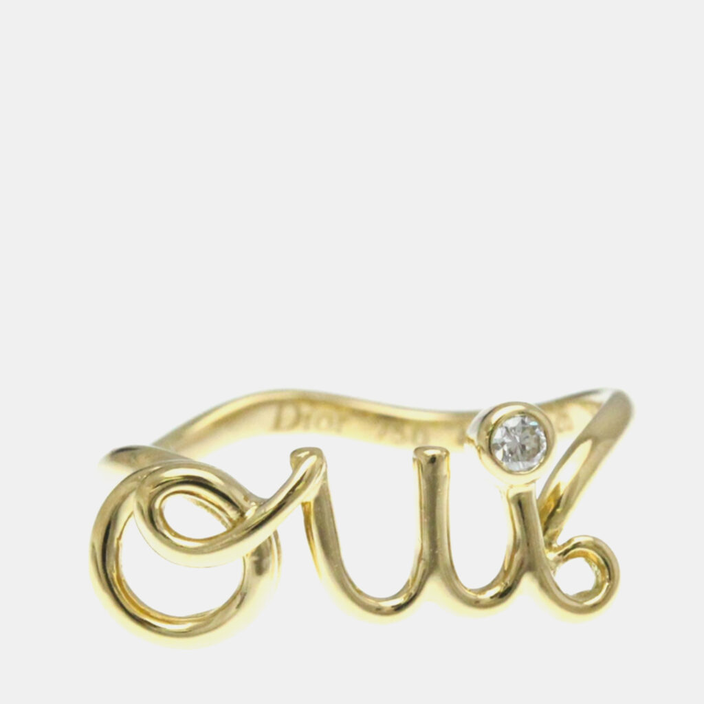 Christian Dior Amour 18K Yellow Gold Fashion Diamond Band Ring Christian Dior Amour 18K Yellow Gold Fashion Diamond Band Ring