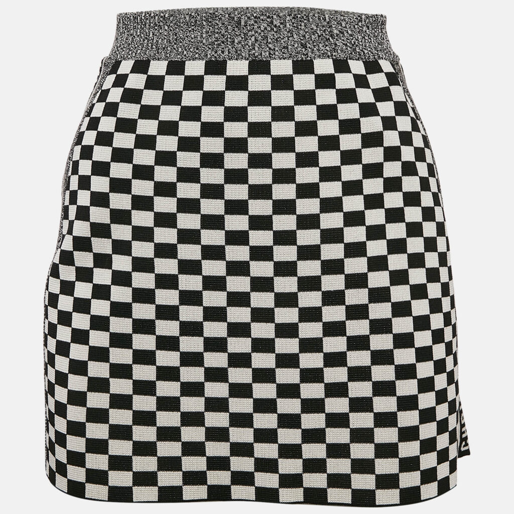 Christian Dior Checkboard Stretch Knit Mini Skirt S Christian Dior Checkboard Stretch Knit Mini Skirt S