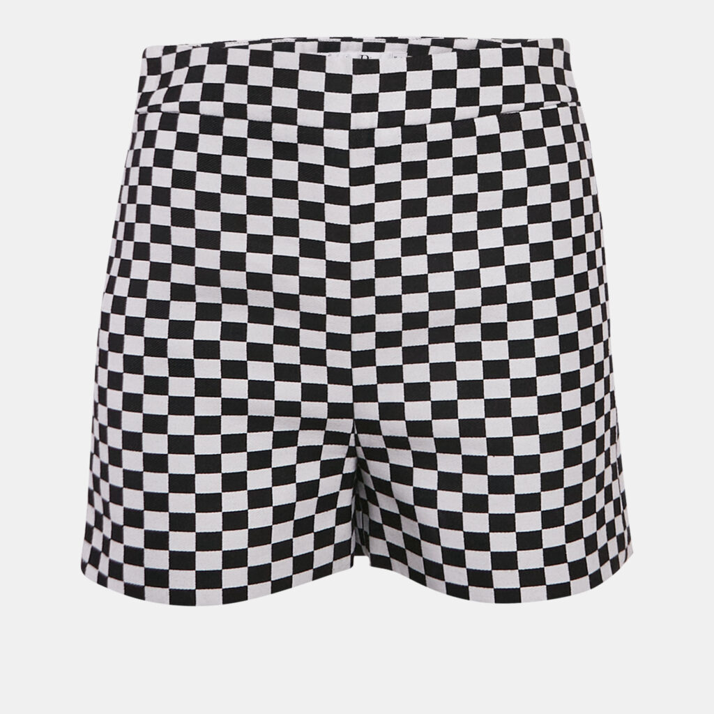 Christian Dior Black/White Checks Cotton Shorts S Christian Dior Black/White Checks Cotton Shorts S