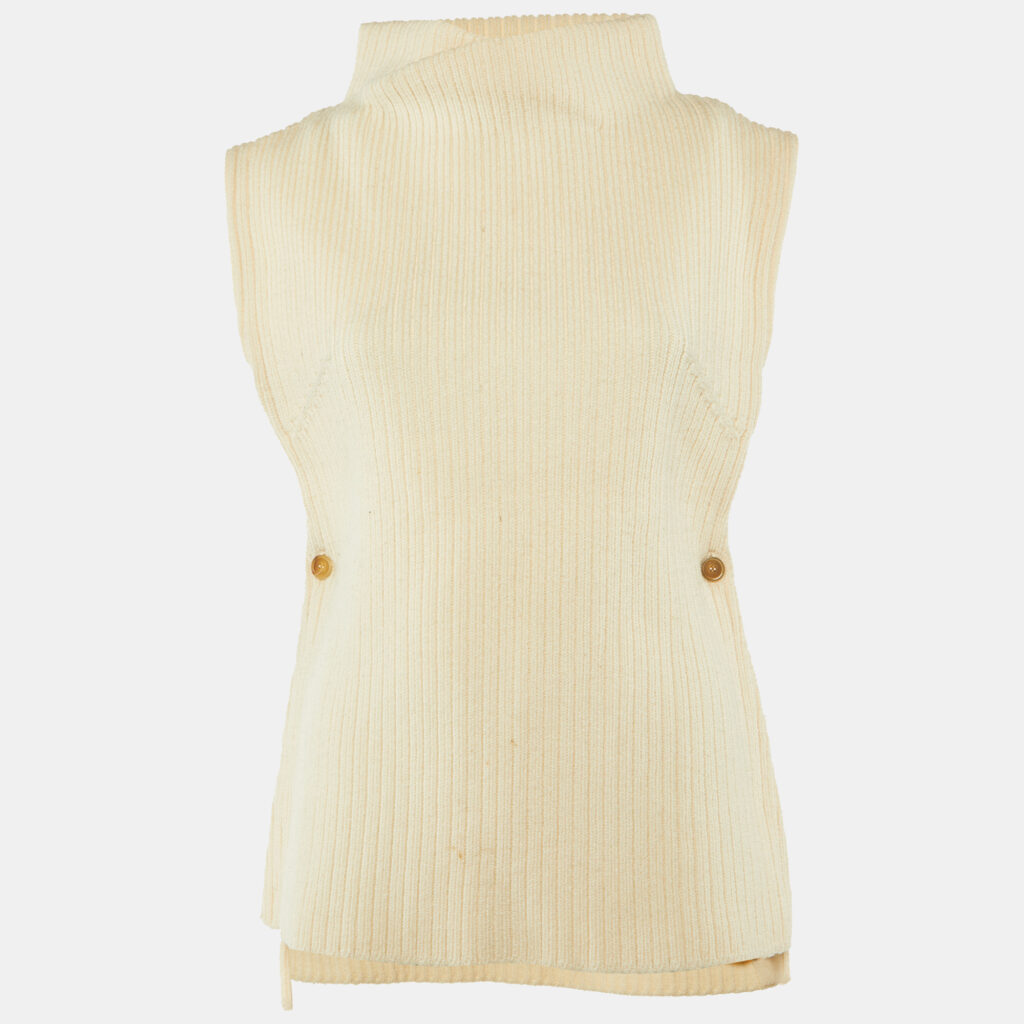 Dior Cream Rib Knit Virgin Wool High Neck Sweater M Dior Cream Rib Knit Virgin Wool High Neck Sweater M