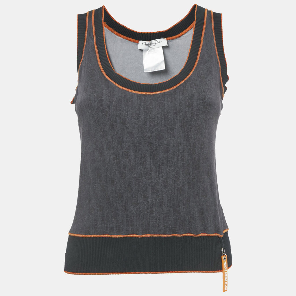 Christian Dior Vintage Navy Blue Jersey Flight Collection Tank Top M Christian Dior Vintage Navy Blue Jersey Flight Collection Tank Top M
