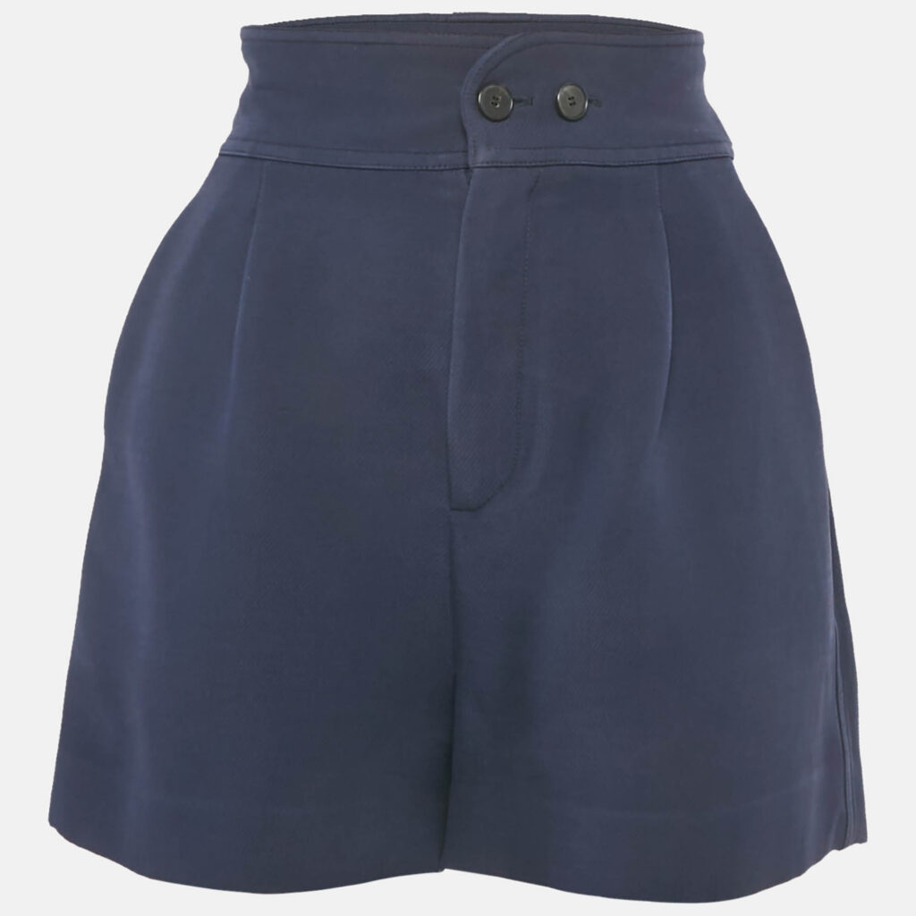 Christian Dior Navy Blue Wool & Silk Shorts S Christian Dior Navy Blue Wool & Silk Shorts S