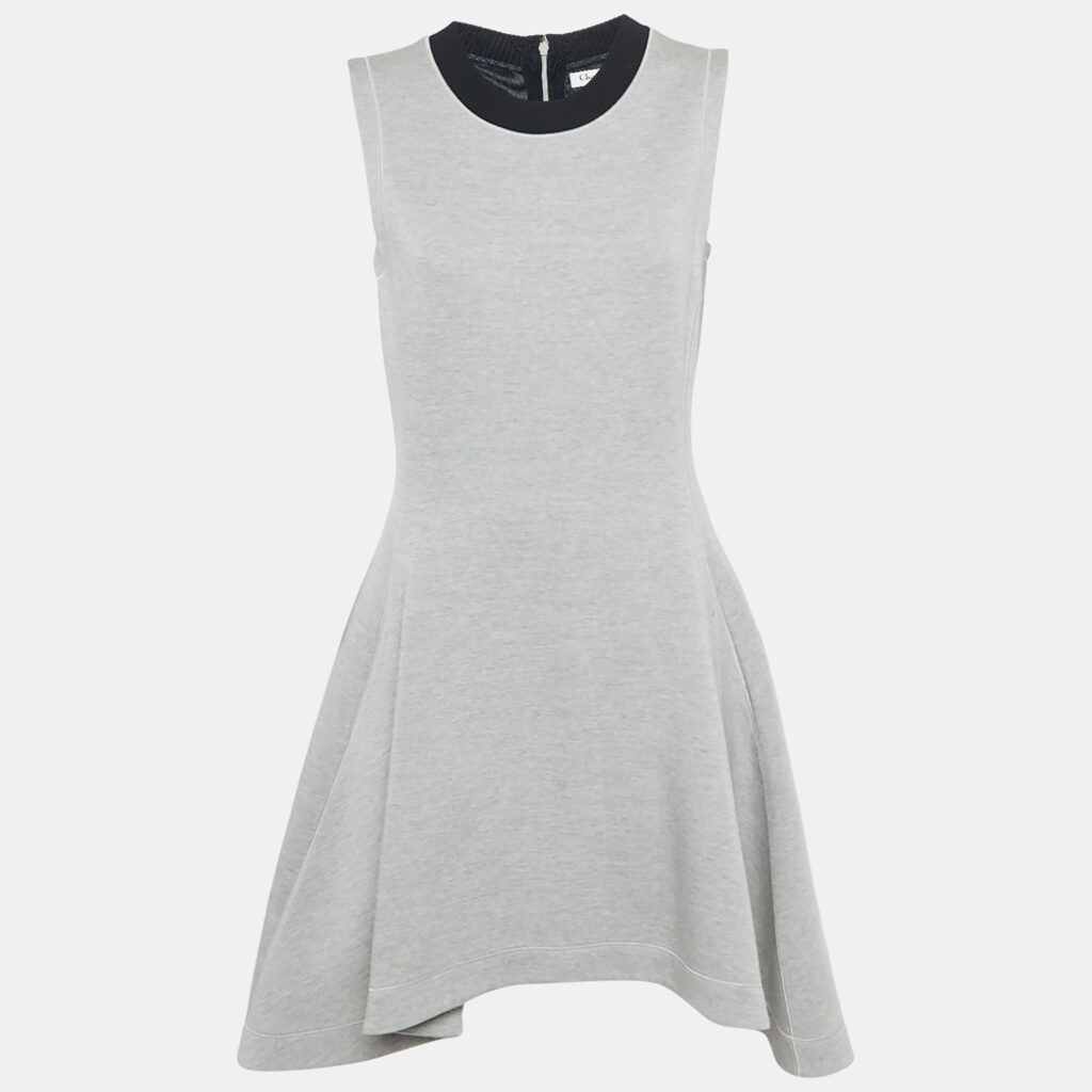 Dior Grey Wool Flared Sleeveless Dress M Dior Grey Wool Flared Sleeveless Dress M