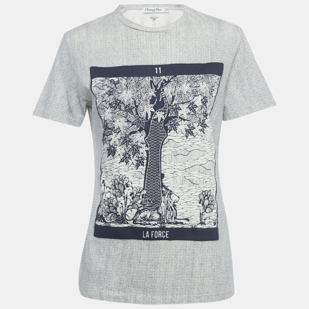Christian Dior White La Force Print Cotton T-Shirt S Christian Dior White La Force Print Cotton T-Shirt S