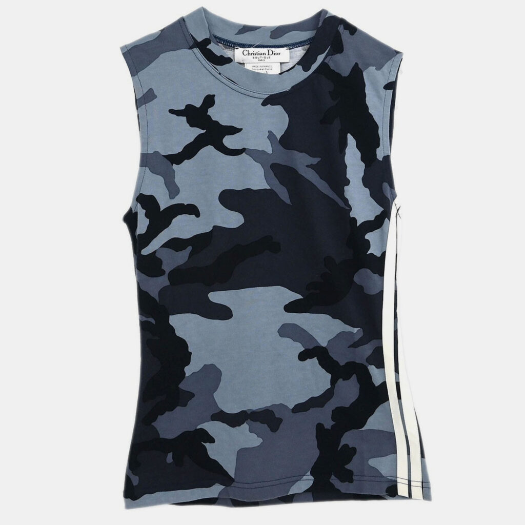Christian Dior Sleeveless Tank Top Camouflage Gray #36 Christian Dior Sleeveless Tank Top Camouflage Gray #36
