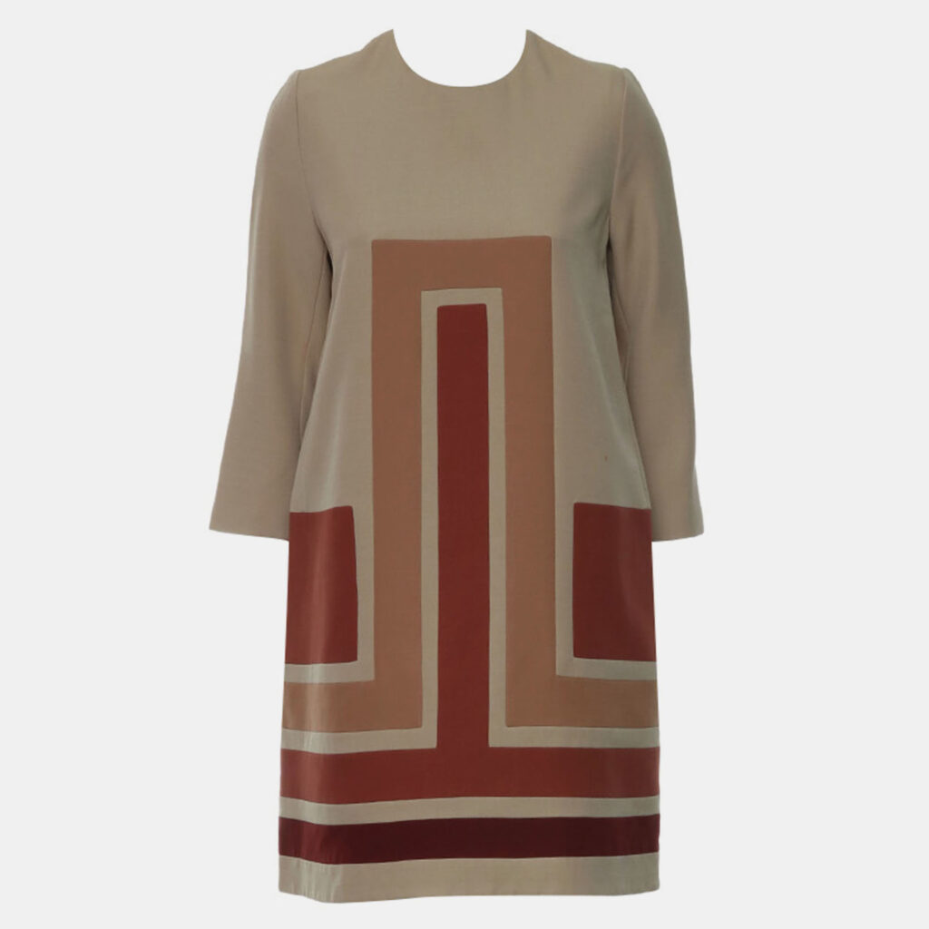 Dior Beige Geometric Midi Dress Dior Beige Geometric Midi Dress