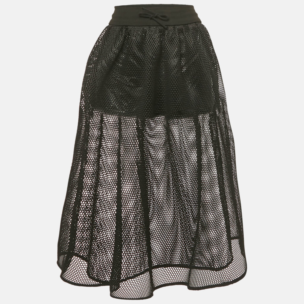 luxury-women-dior-used-clothes-p1250950-005-1.jpg Christian Dior Black Mesh Midi Skirt M