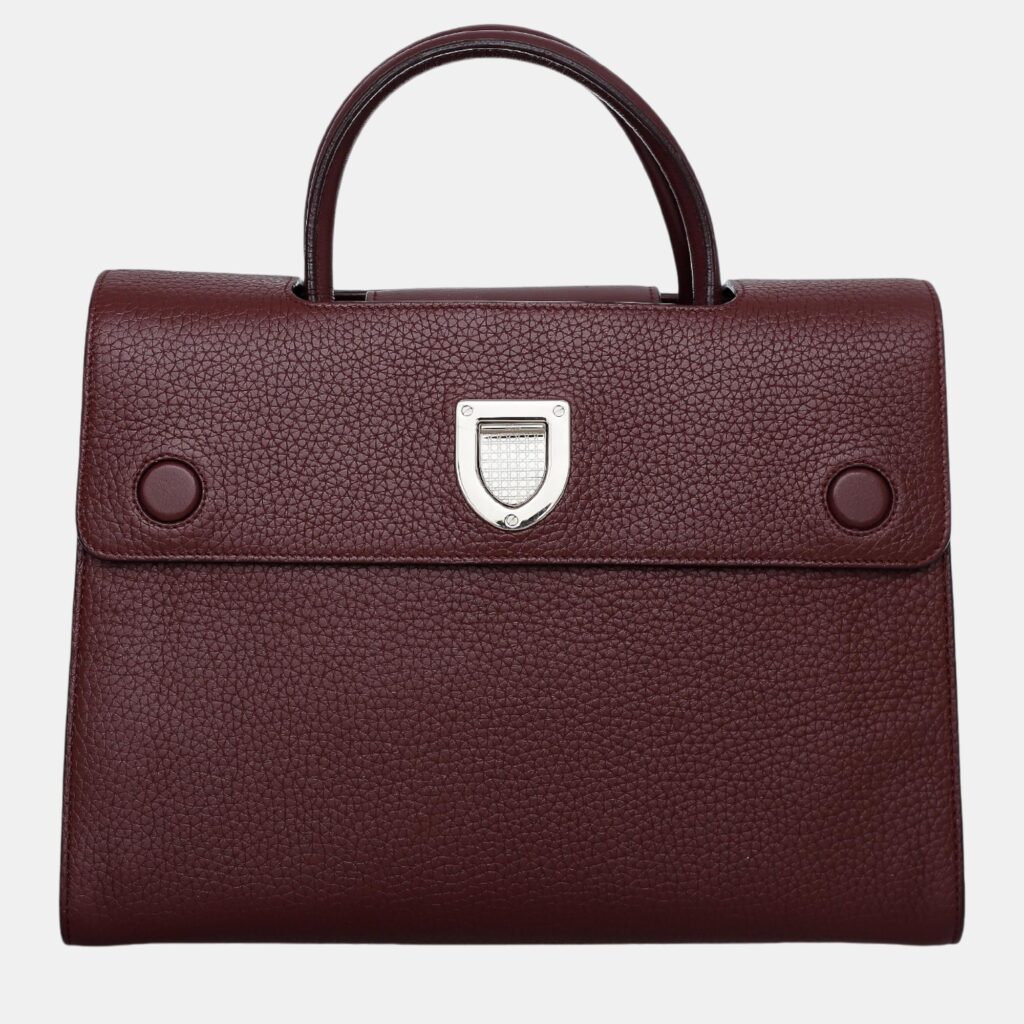 Christian Dior Burgundy Pebbled Leather Medium Diorever Bag