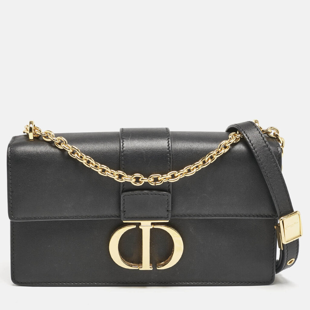 Dior Black Leather East West 30 Montaigne Chain Bag Dior Black Leather East West 30 Montaigne Chain Bag