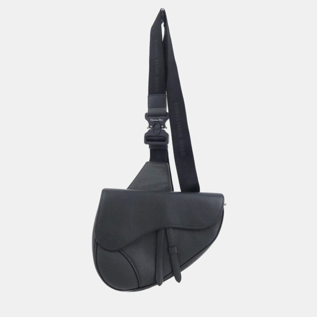Christian Dior Saddle Black Leather Handbag Christian Dior Saddle Black Leather Handbag