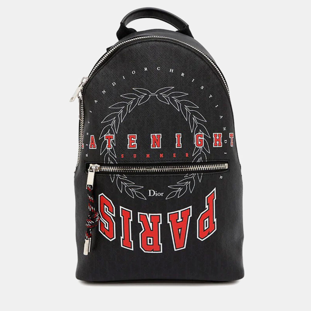 Dior Logo Black Leather Backpack Dior Logo Black Leather Backpack