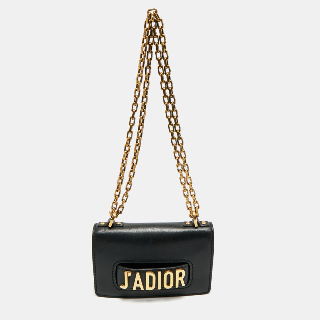 Dior Black Leather Mini J'Adior Chain Flap Bag Dior Black Leather Mini J'Adior Chain Flap Bag