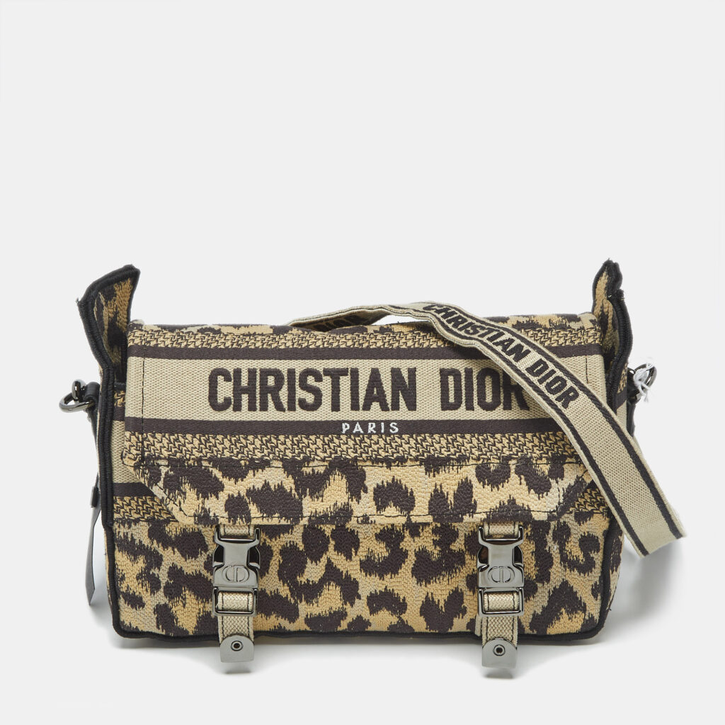 Dior Beige/Black Leopard Print Canvas Diorcamp Bag Dior Beige/Black Leopard Print Canvas Diorcamp Bag