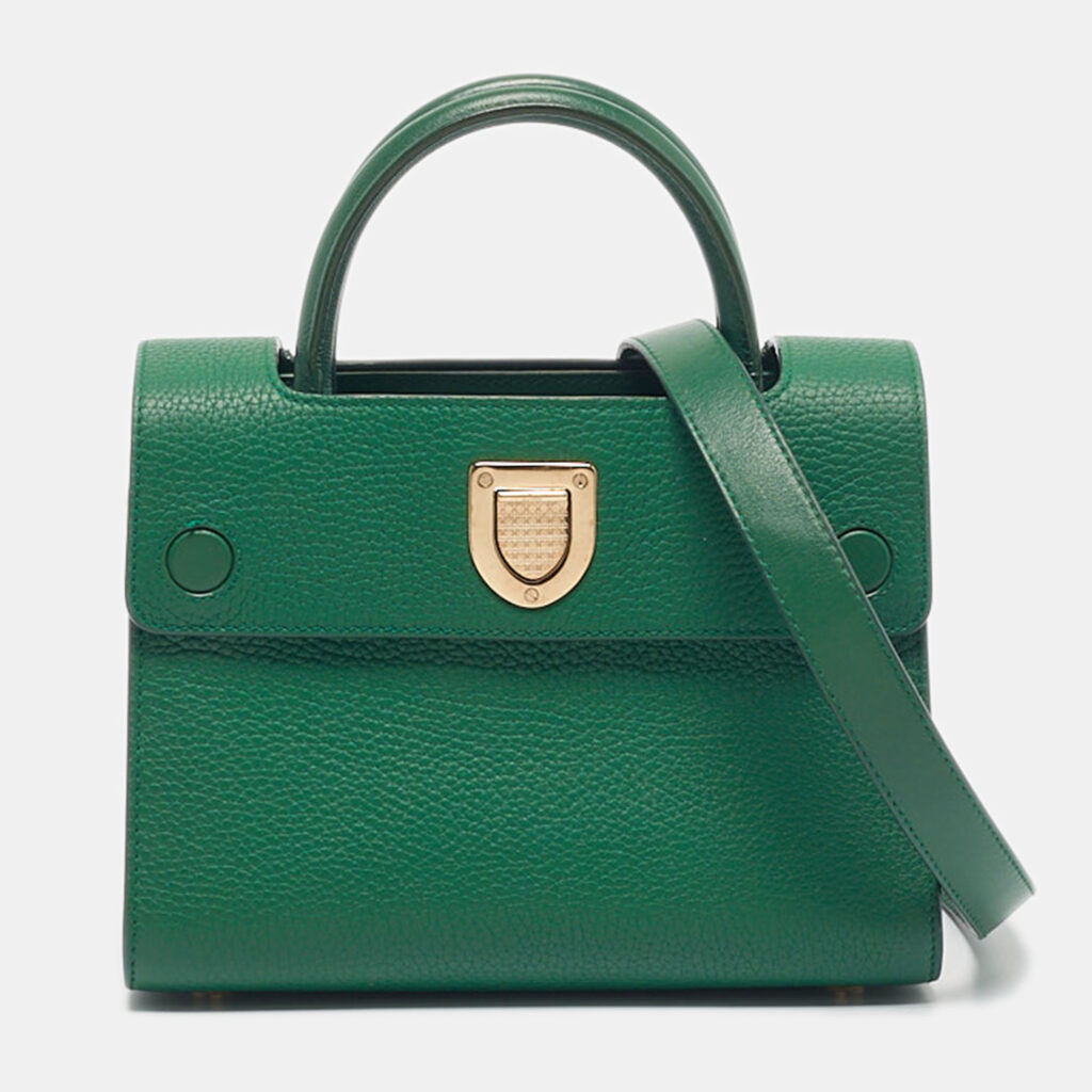 Dior Green Leather Small Diorever Top Handle Bag Dior Green Leather Small Diorever Top Handle Bag